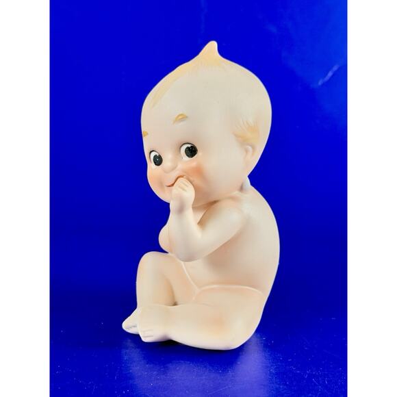 VTG Lefton Kewpie Doll Sucking Thumb Bisque Figurine 5" Cupid Baby Grannycore - Picture 3 of 10